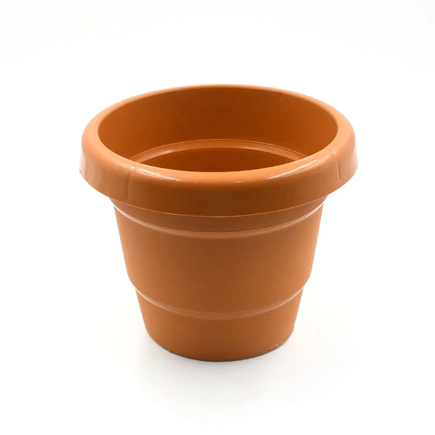 0744 Home Garden Heavy Plastic Flower Planter Round  Pot/Gamla 13cm, Pack of 1