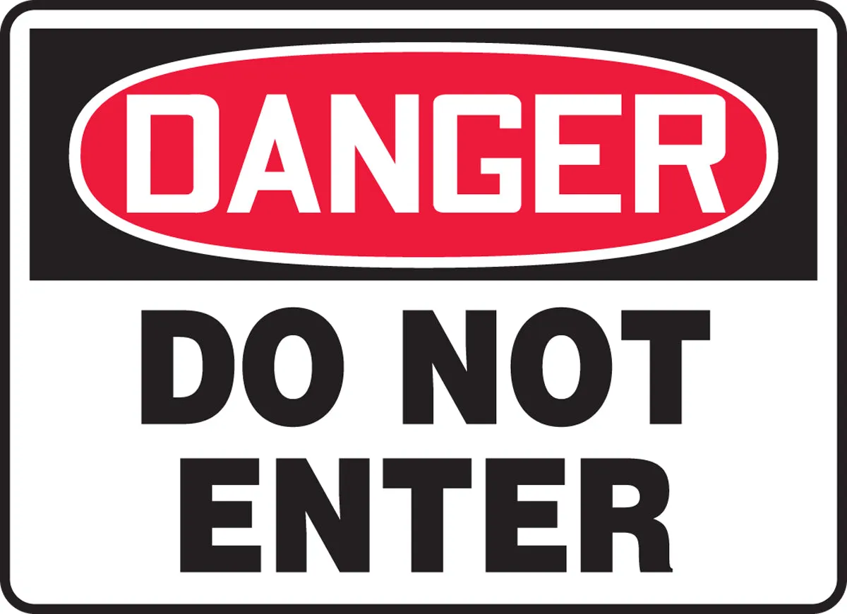 10" X 14" Black, Red And White Aluminum Admittance And Exit Sign "DANGER DO NOT ENTER"