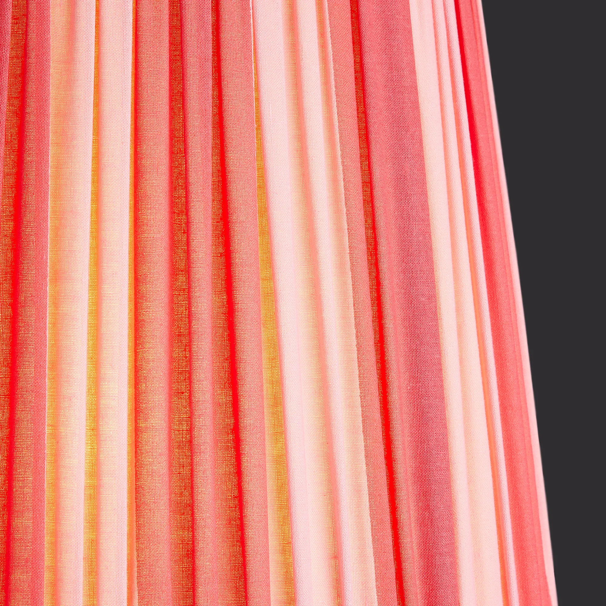 14cm tall tapered shade in flamenco Signature Stripe from Sanderson's 'Archive'