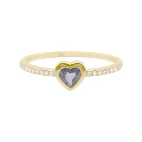 14K GOLD DIAMOND AND SAPPHIRE MILANA HEART RING