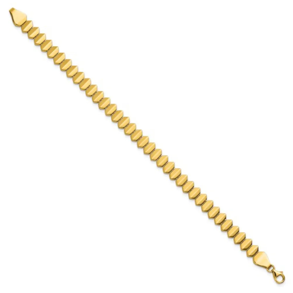 14k Gold Fancy Geometric Link Bracelet