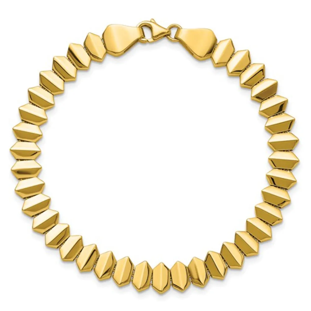 14k Gold Fancy Geometric Link Bracelet