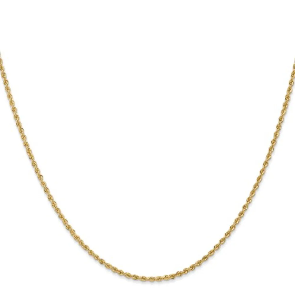 14k Yellow Gold 1.8mm Rope Chain