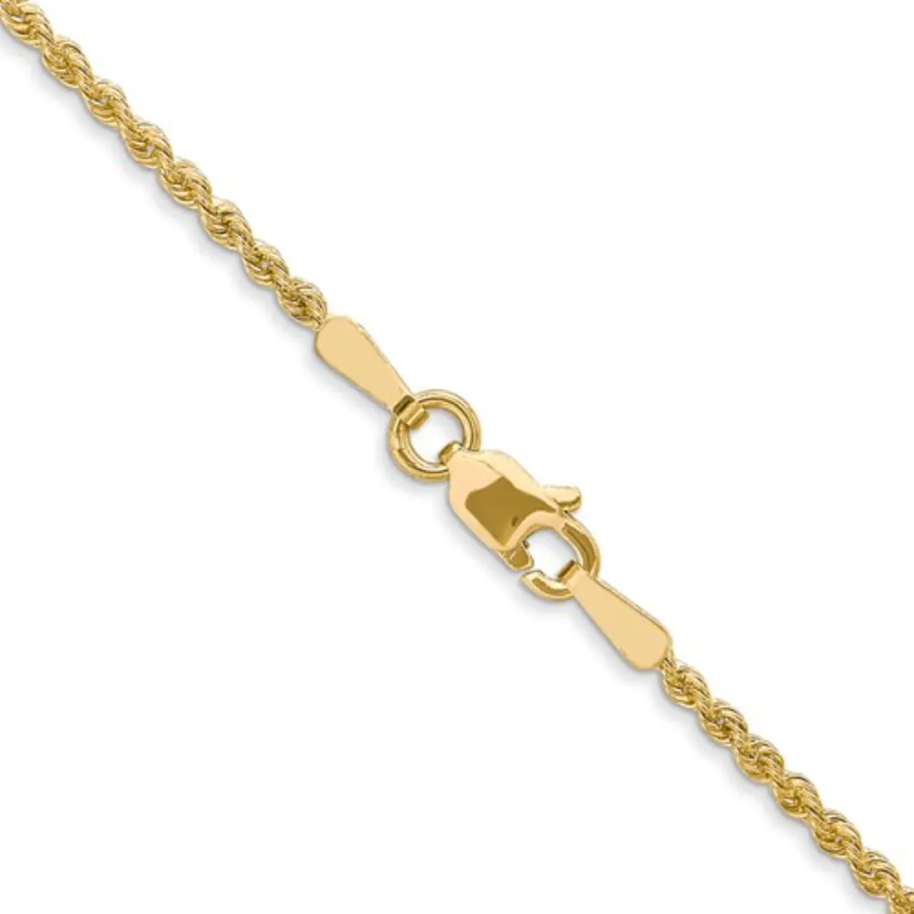 14k Yellow Gold 1.8mm Rope Chain