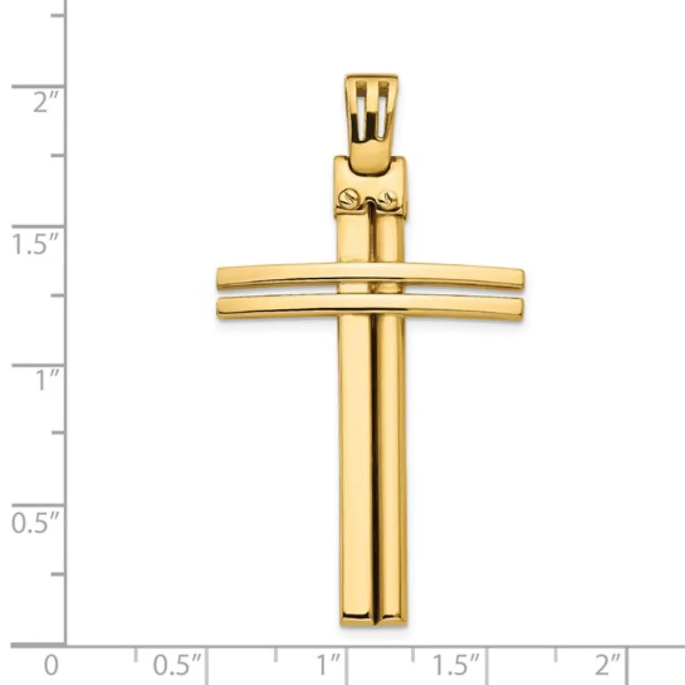 14k Yellow Gold Polished Cross Pendant