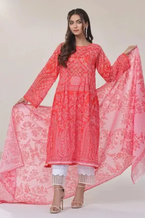 2PC Unstitched Printed Lawn Shirt and Dupatta KSD-2375