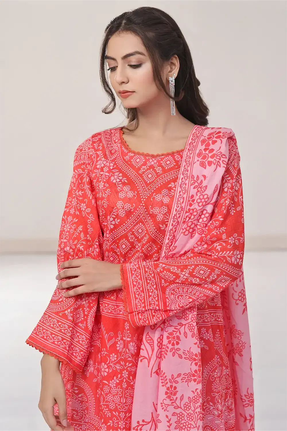 2PC Unstitched Printed Lawn Shirt and Dupatta KSD-2375