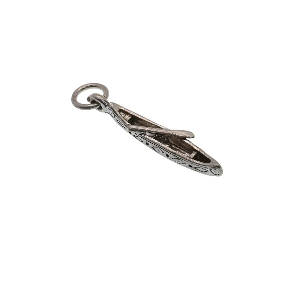 925 Silver Oxidized Canoe Charm- CHARM0083