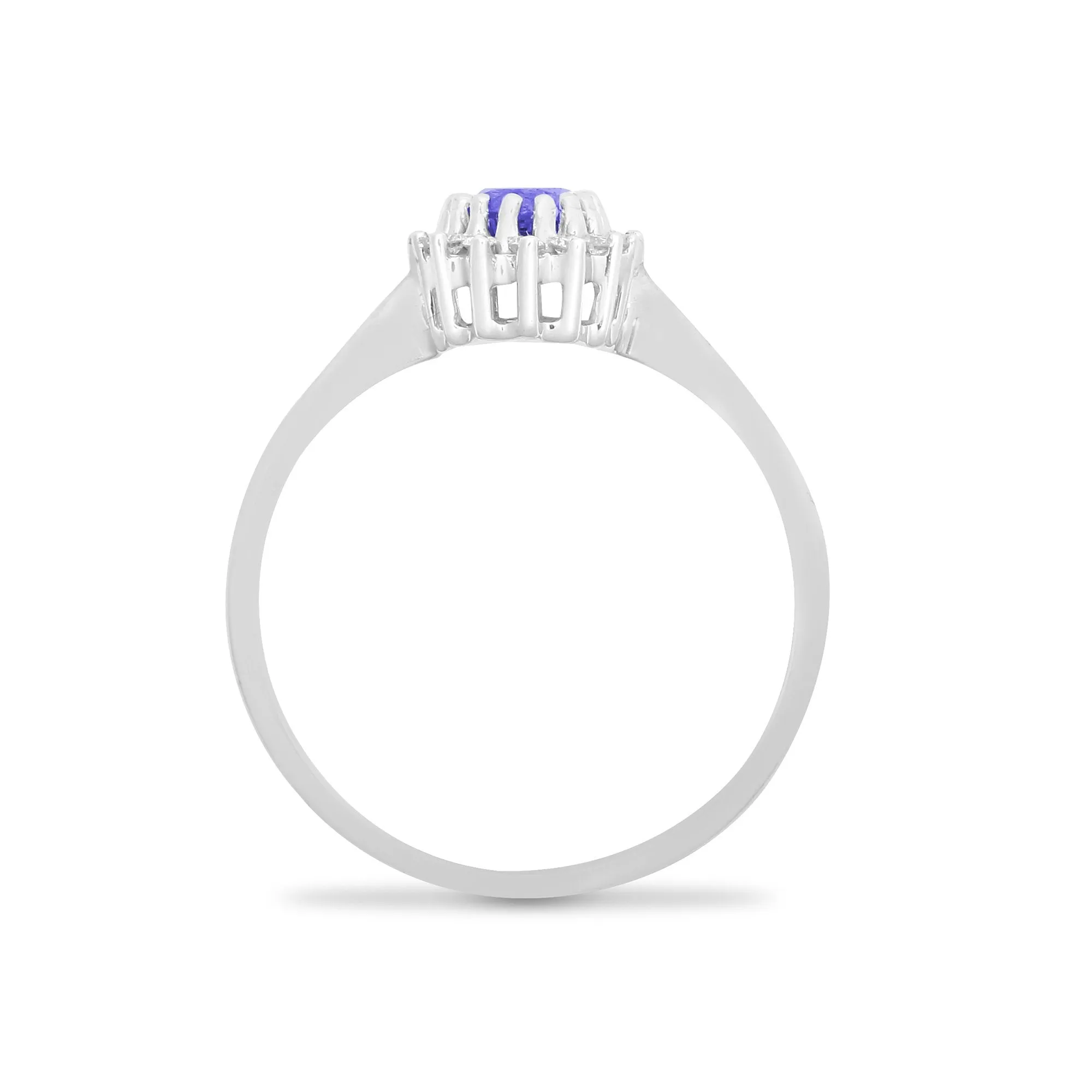 9ct White Gold Diamond And Tanzanite Ring