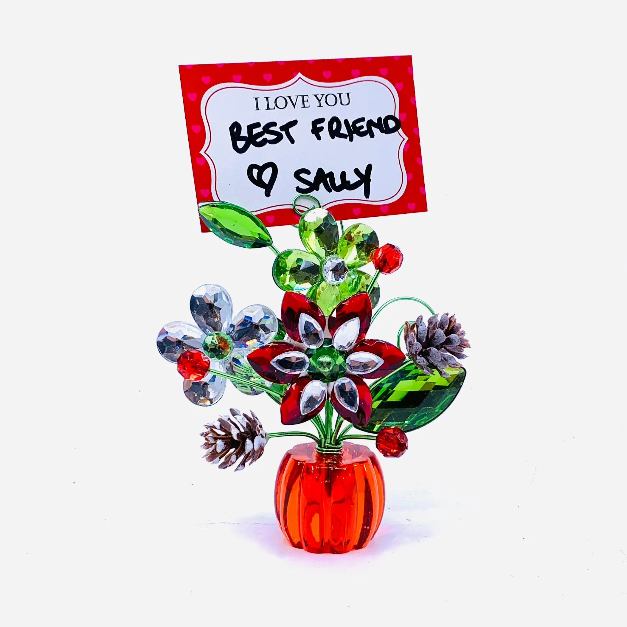 Acrylic Bouquet, Holiday Wishes Posy Pot 28