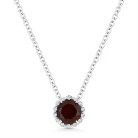 ADD A CHARM HALO STYLE GARNET AND DIAMOND NECKLACE