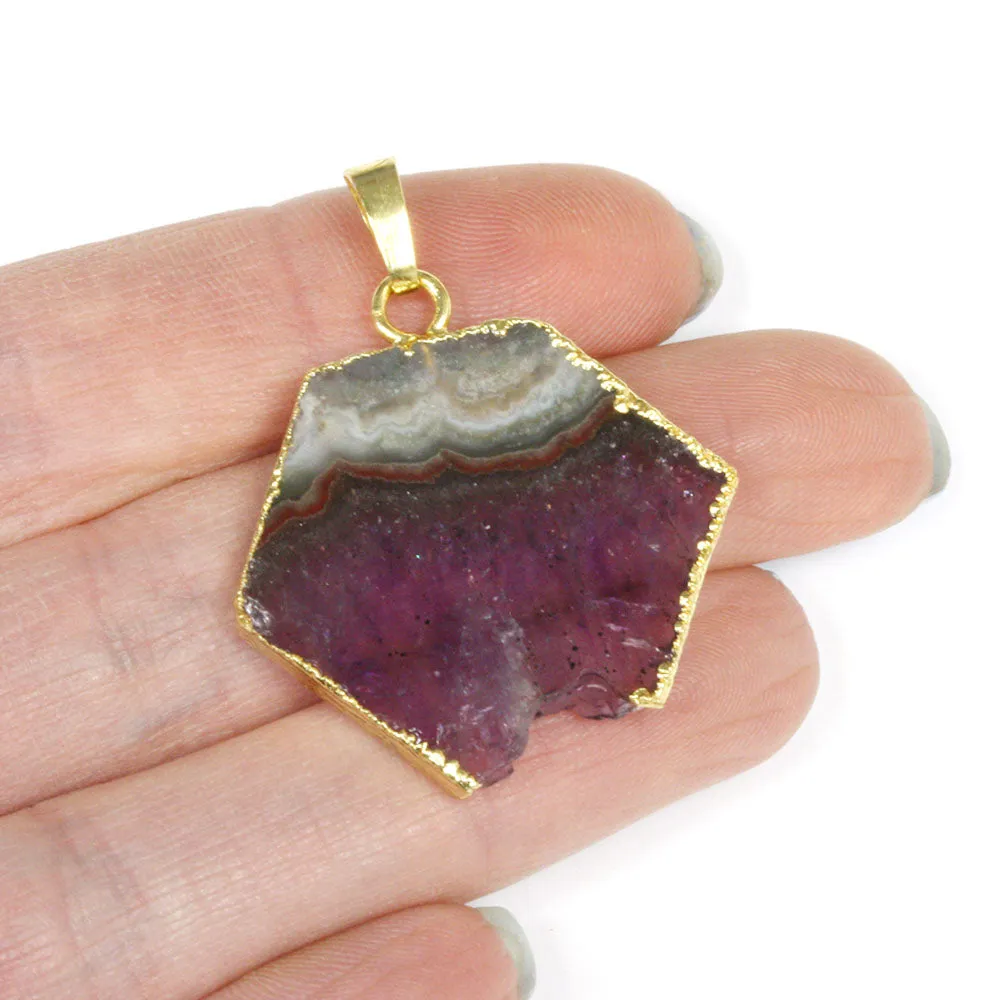 Amethyst Pendant Gold Plated - 1 piece