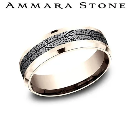 Ammara Stone Rose Gold and Tantalum Center Band