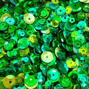 Arbee Sequins, Green Mix- 6-8mm