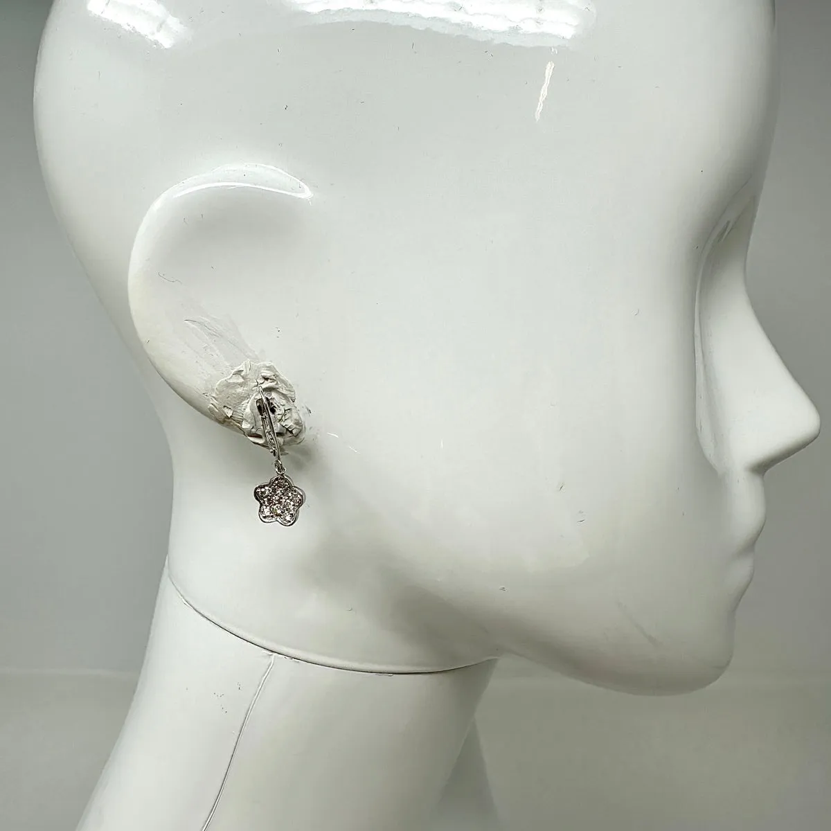 Barry Kronen Diamond Flower Drop Earrings