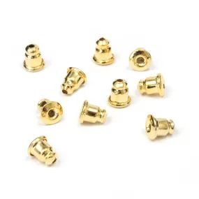 Bell Earring Backs 5mm Gold Plated - Pack of 10