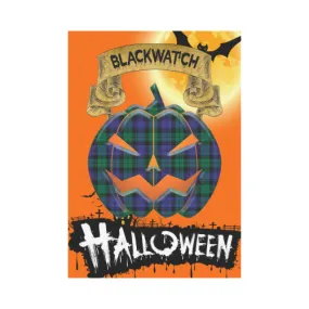 Blackwatch Modern Tartan Jack O' Lantern Garden Flag / Halloween Home Decor NN4