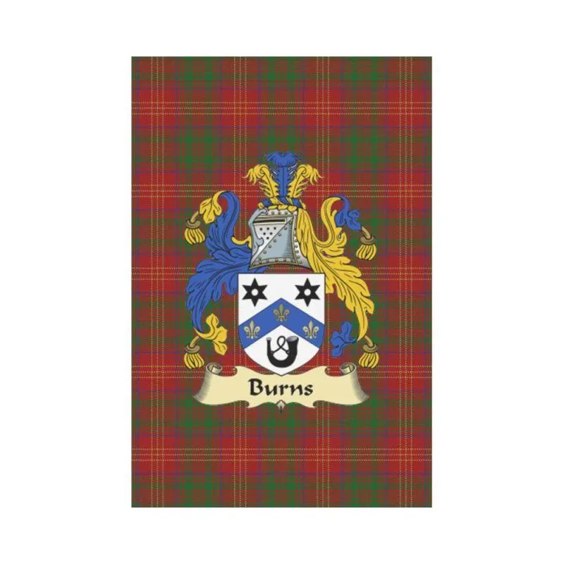 BURN MODERN TARTAN CLAN BADGE GARDEN FLAG W7