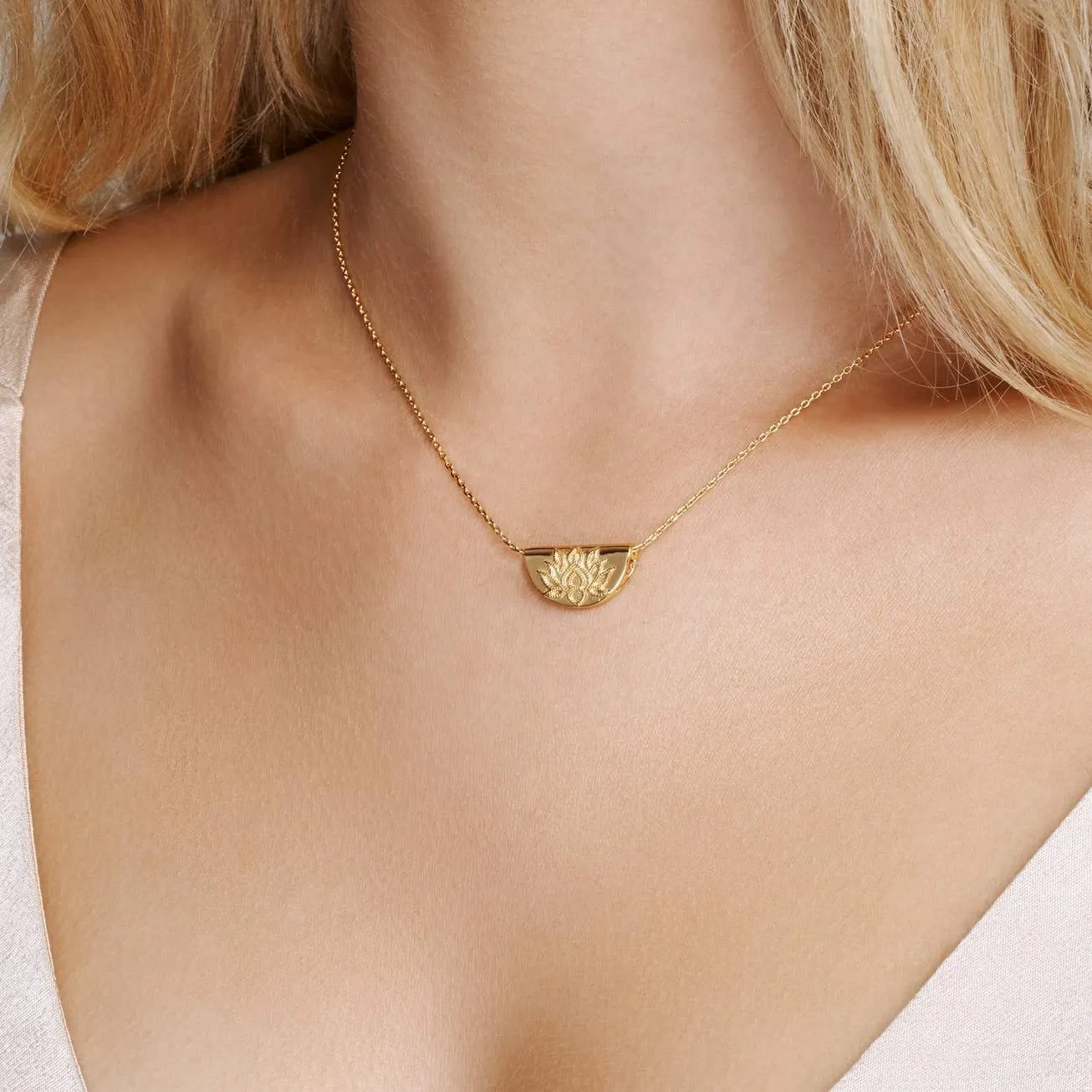 By Charlotte Lotus Short Necklace, Gold