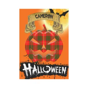 Cameron Modern Tartan Jack O' Lantern Garden Flag / Halloween Home Decor NN4