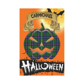 Carmichael Modern Tartan Jack O' Lantern Garden Flag / Halloween Home Decor NN4