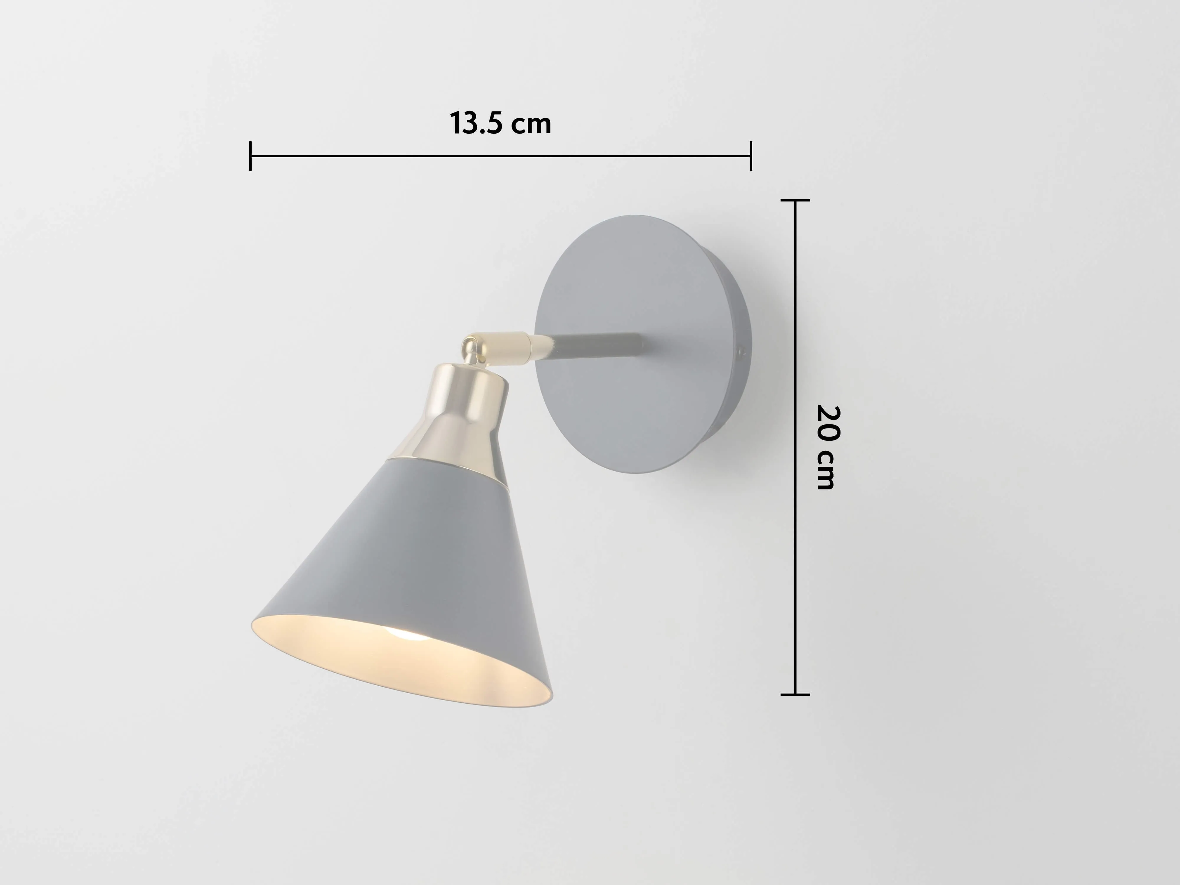 Charcoal grey cone wall light