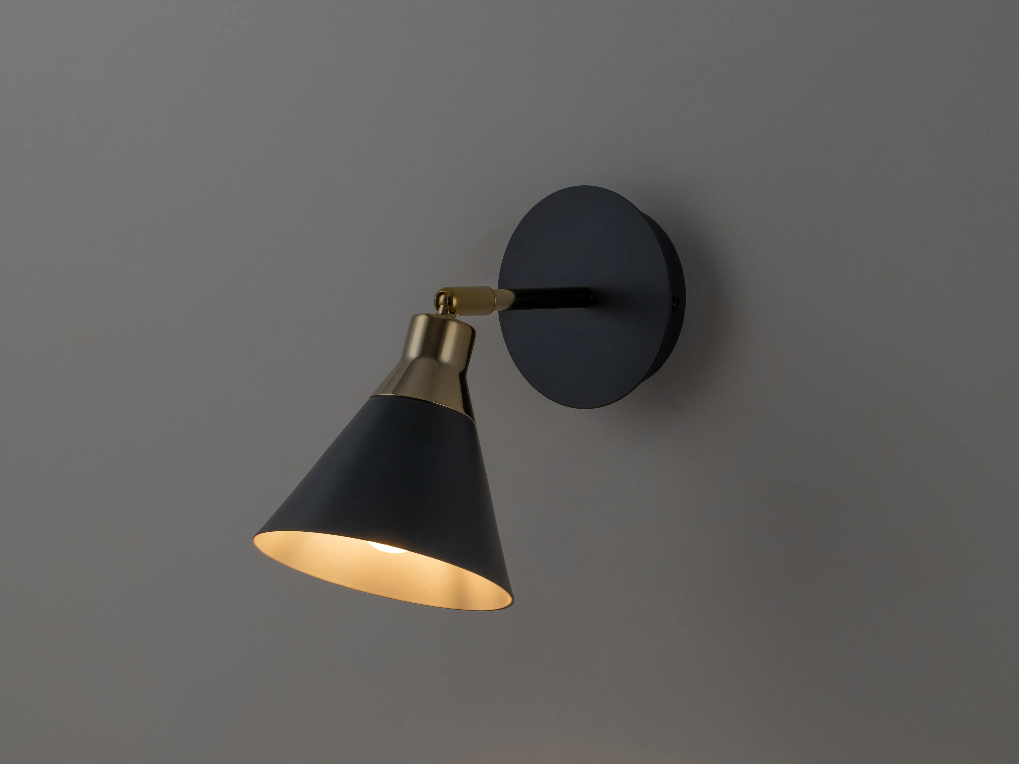 Charcoal grey cone wall light