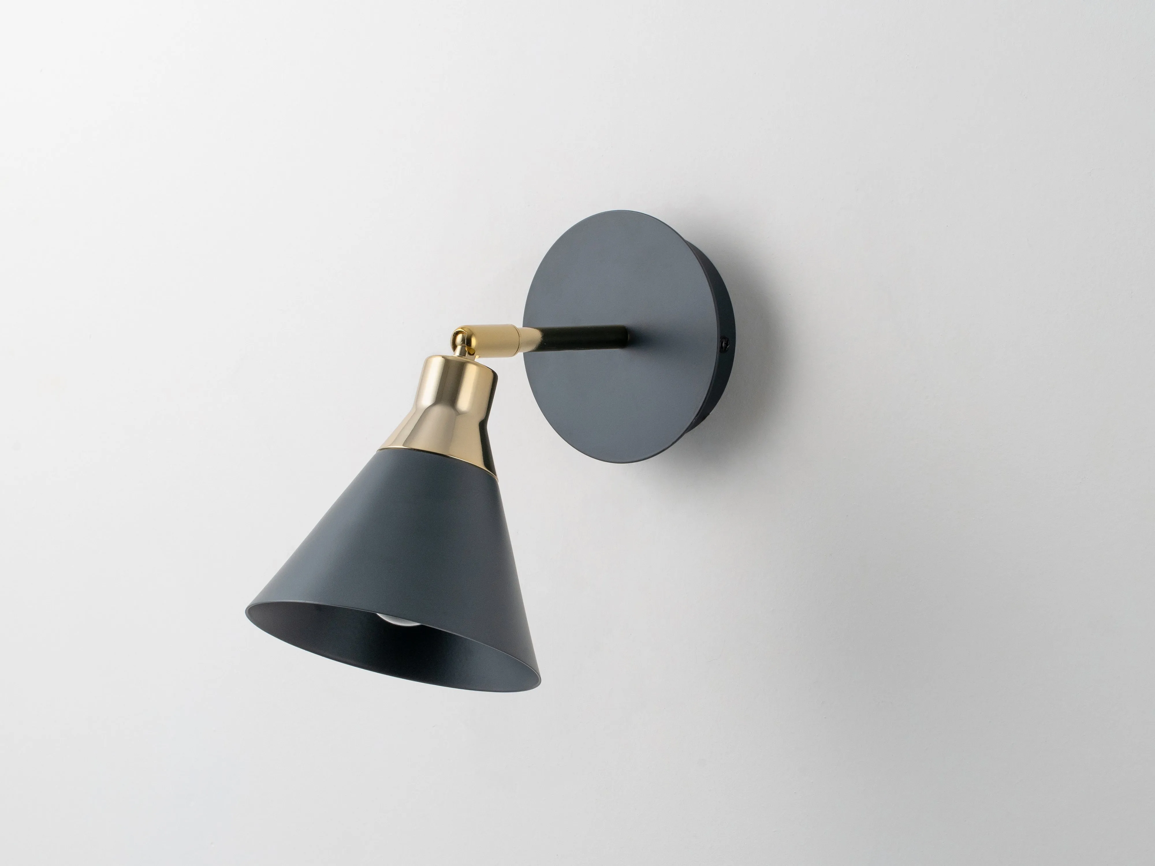 Charcoal grey cone wall light