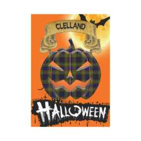 Clelland Modern Tartan Jack O' Lantern Garden Flag / Halloween Home Decor NN4