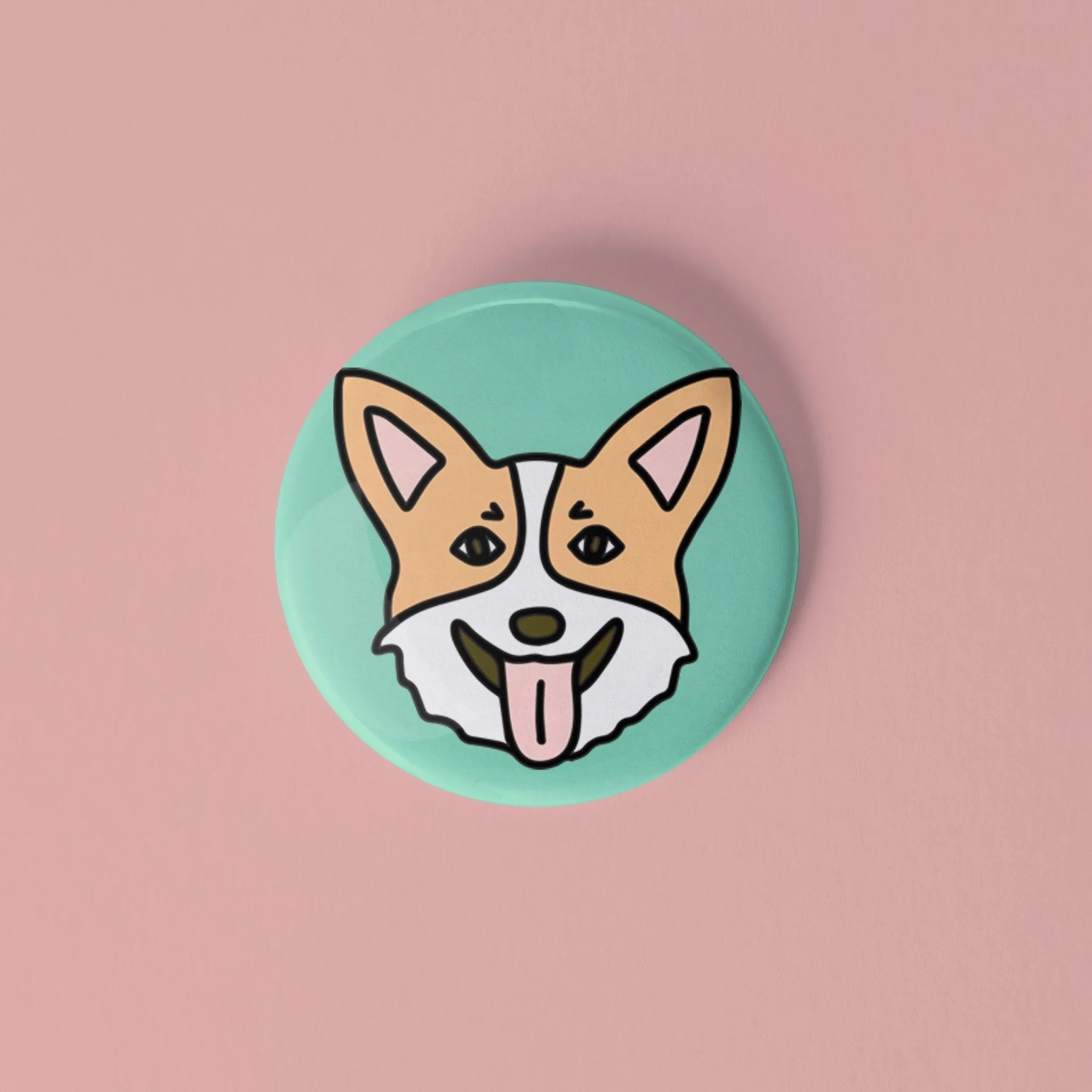 Corgi pinback button