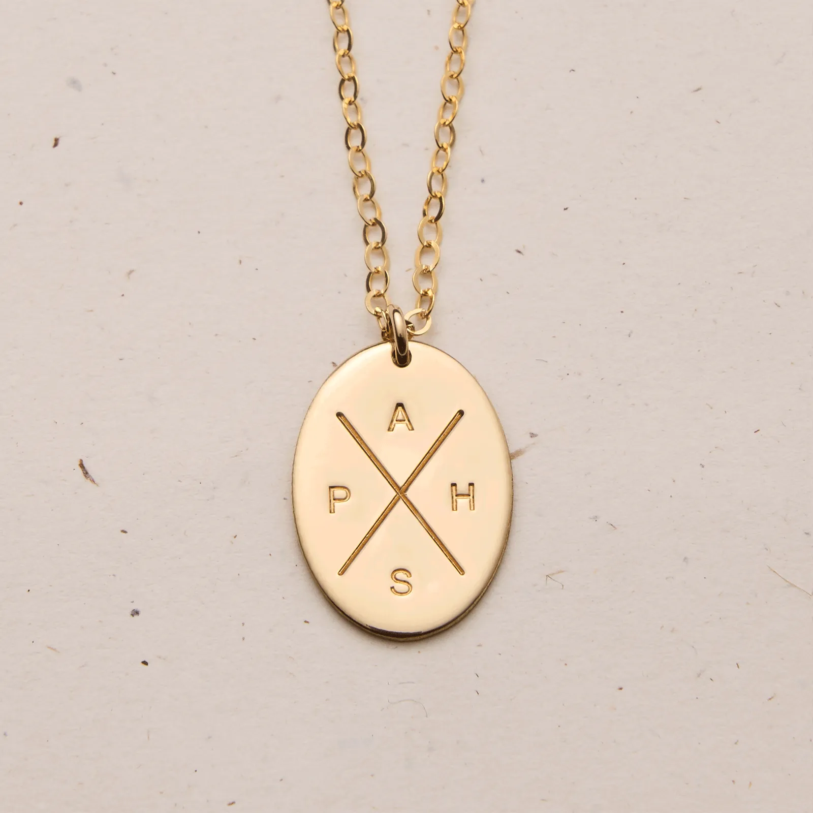 Cross My Heart • Large Oval Pendant Necklace