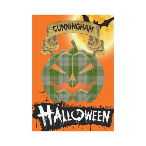 Cunningham Dress Green Dancers Tartan Jack O' Lantern Garden Flag / Halloween Home Decor NN4