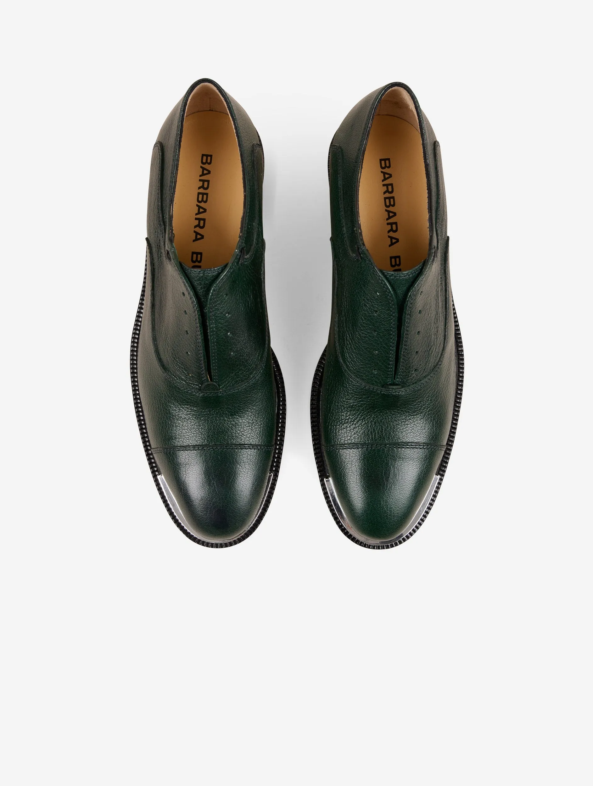 Derbies en cuir vert