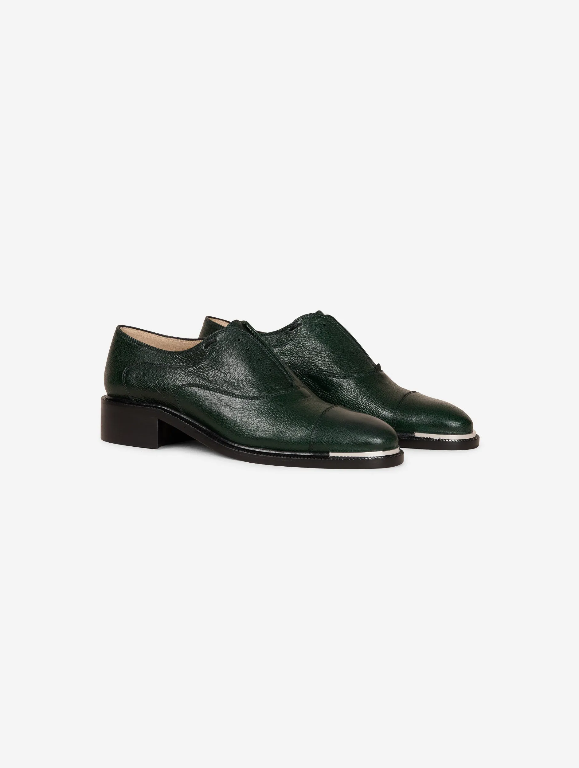 Derbies en cuir vert