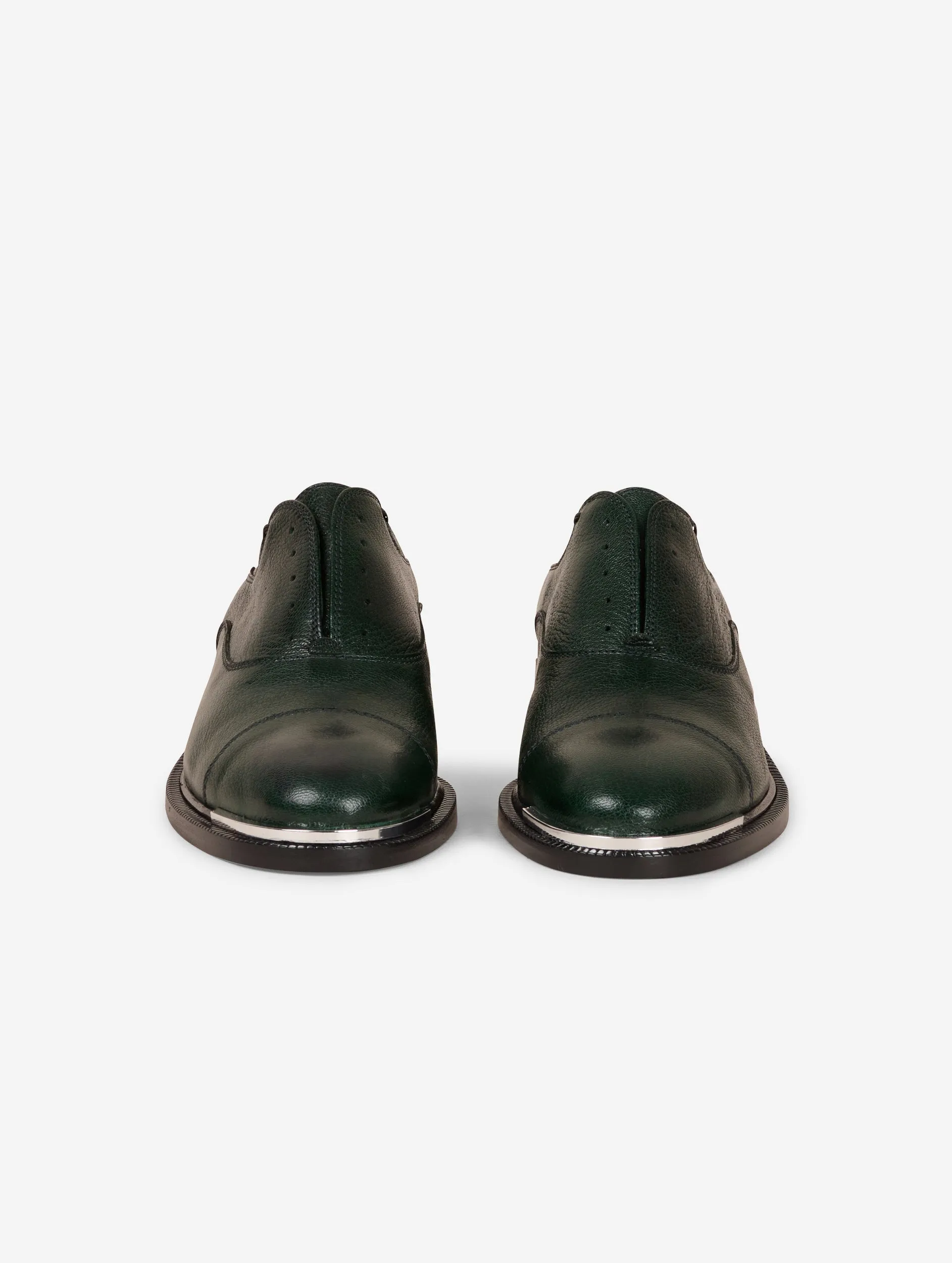 Derbies en cuir vert