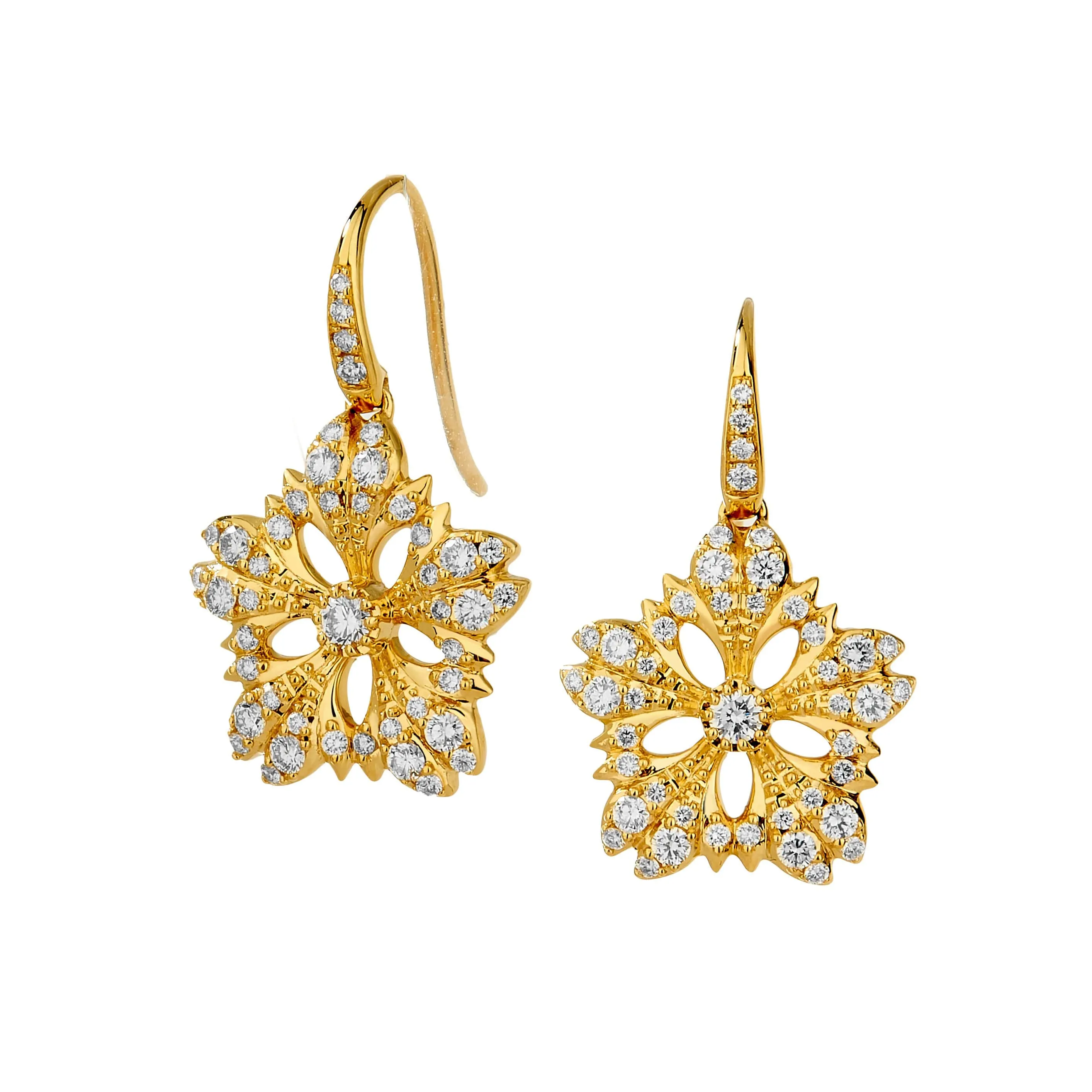 Diamond Flower Earrings