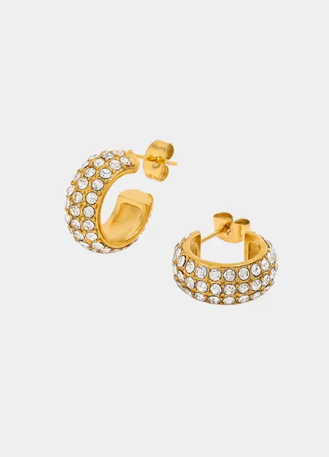 Earrings | Crystal Pavé 1920 | 18K Gold Plated