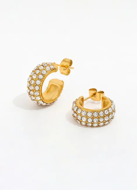 Earrings | Crystal Pavé 1920 | 18K Gold Plated