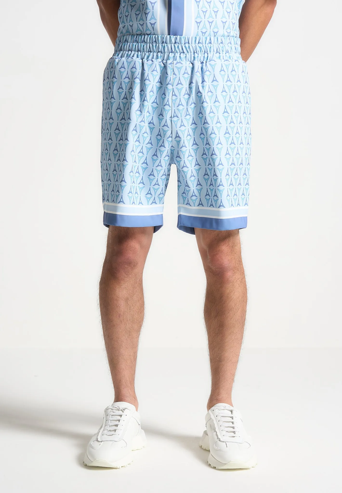 Eiffel Monogram Shorts - Blue