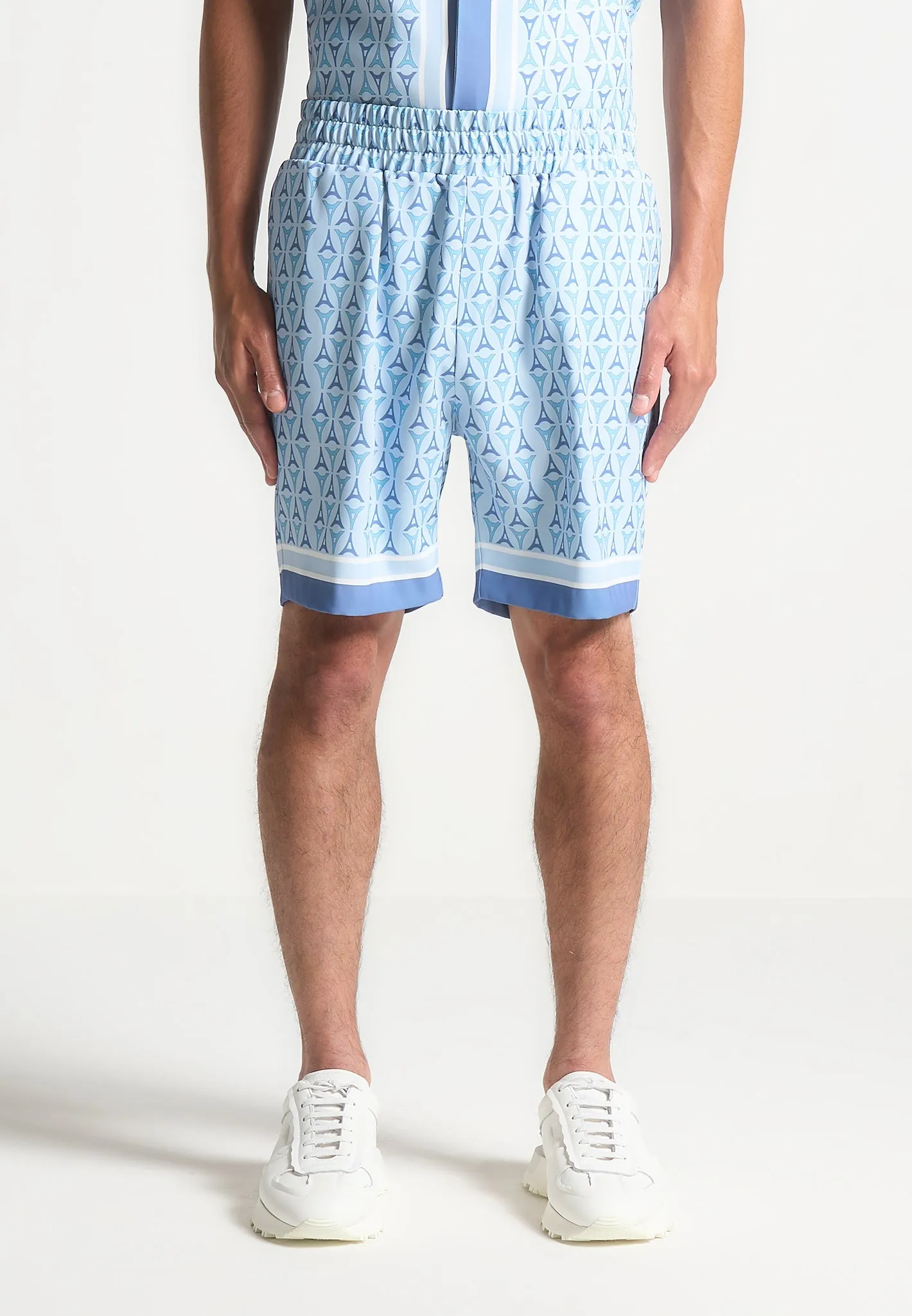 Eiffel Monogram Shorts - Blue