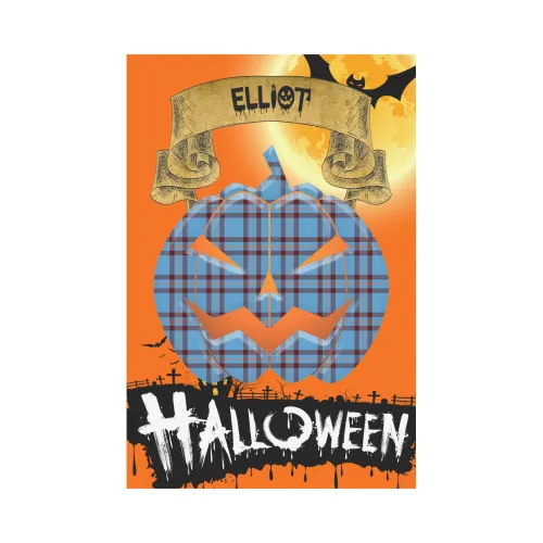 Elliot Ancient Tartan Jack O' Lantern Garden Flag / Halloween Home Decor NN4