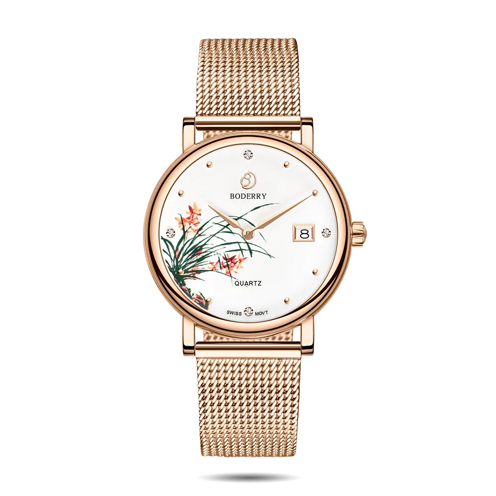 FLOWER - Swiss Quartz Movement Watch | Rose Gold & Orchid