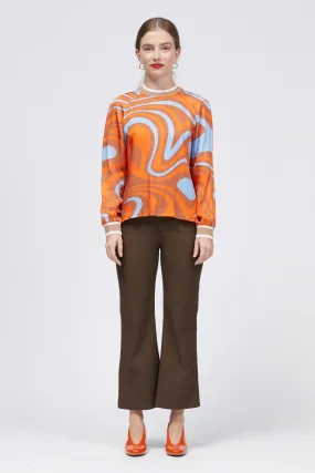 Fontanna Top Rust Psychedelic Print