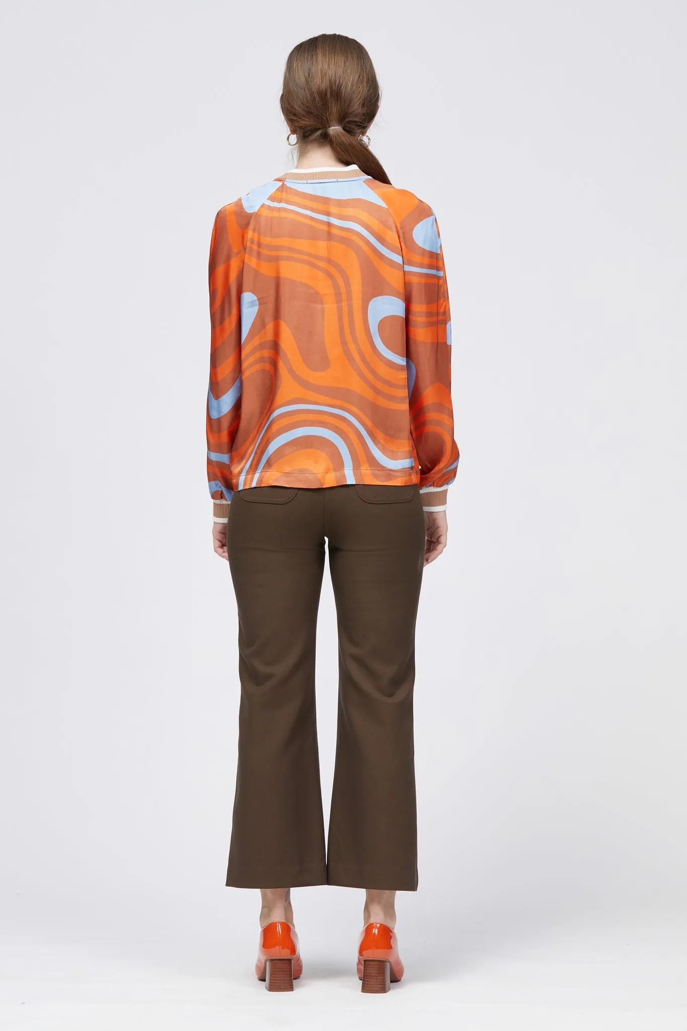 Fontanna Top Rust Psychedelic Print