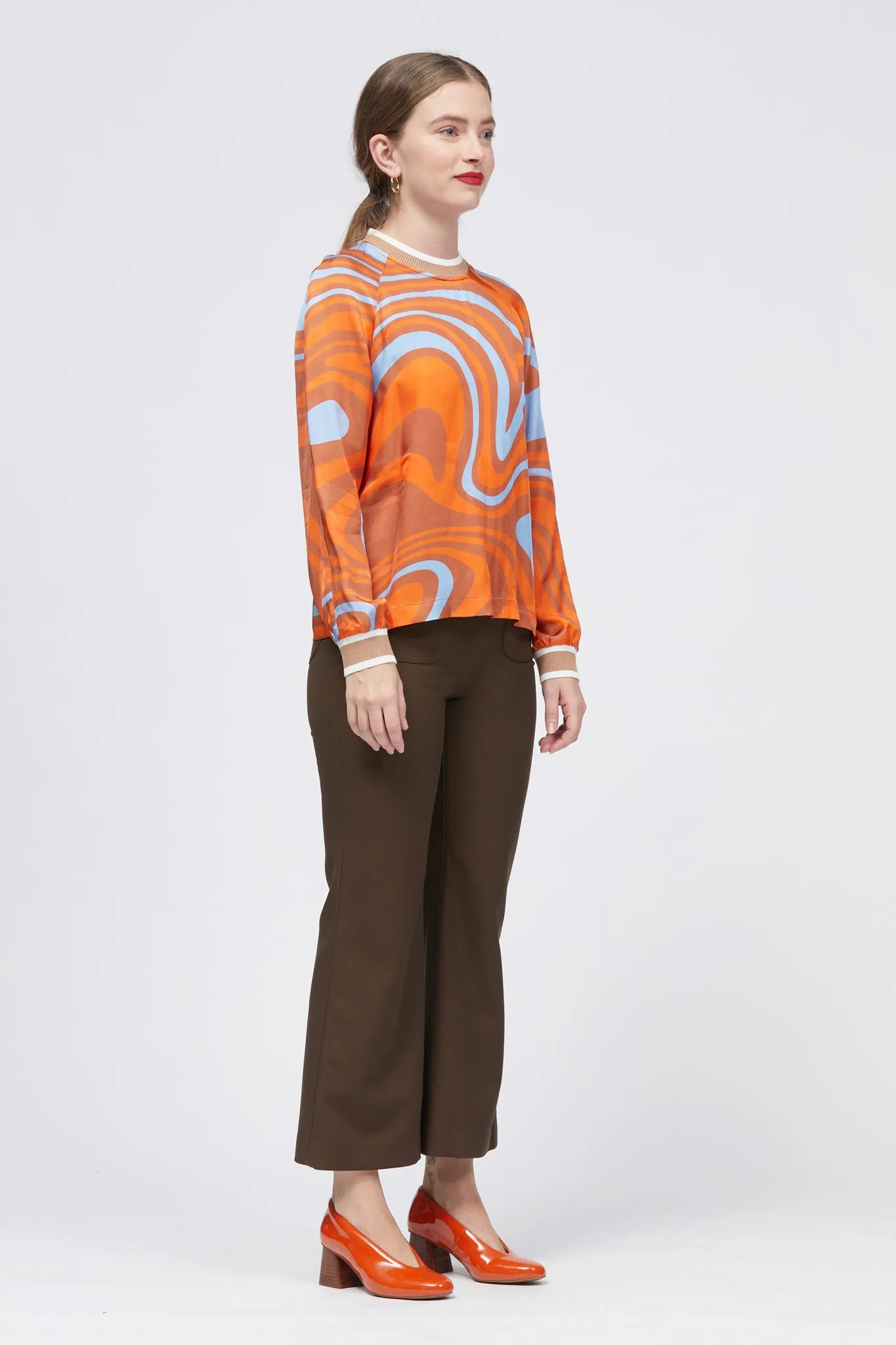 Fontanna Top Rust Psychedelic Print