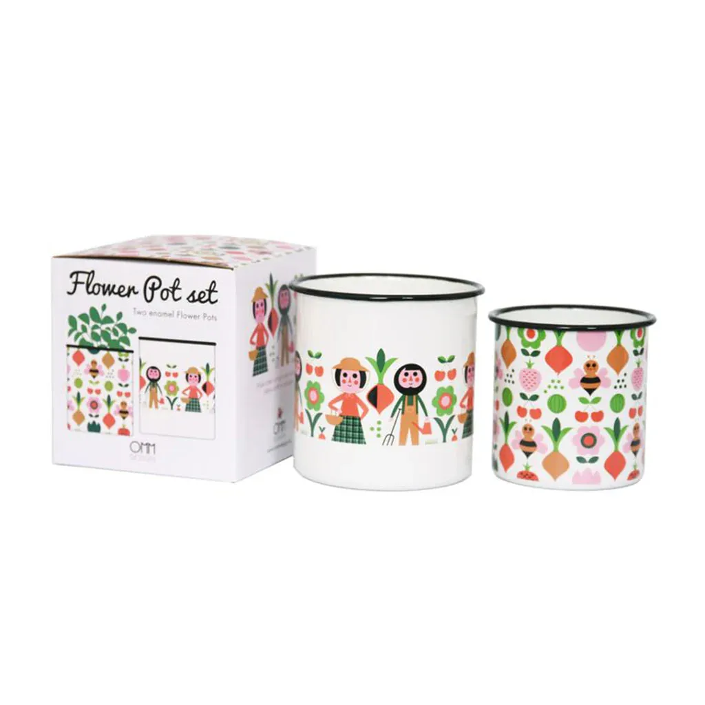 Gardener Enamel Planter Set