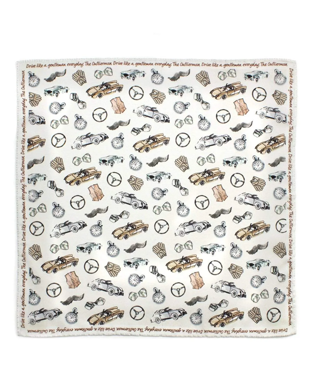 GENTLEMAN DRIVER - Silk Pocket Square - Ivory