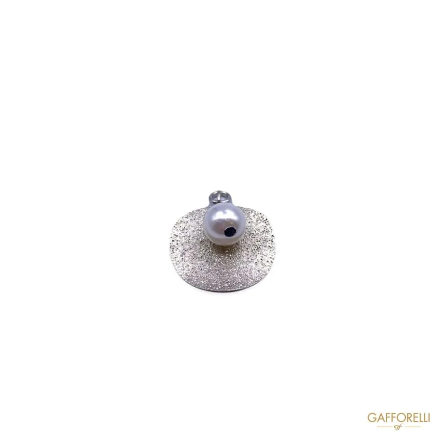 Glitter Effect Circle Pendant with Pearl A417 - Gafforelli Srl