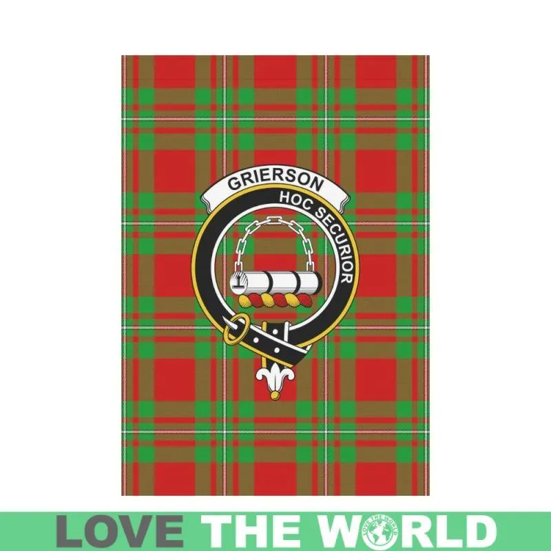 GRIERSON TARTAN CLAN BADGE GARDEN FLAG TH1