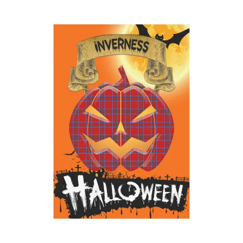 Inverness District Tartan Jack O' Lantern Garden Flag / Halloween Home Decor NN8